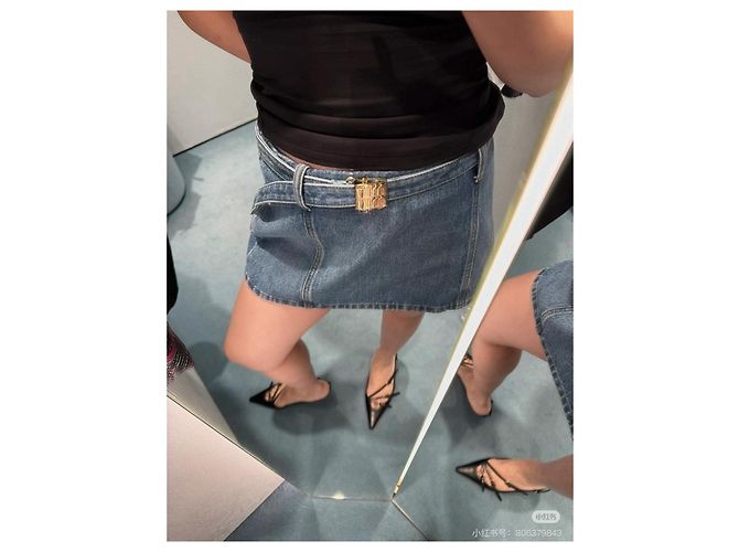 Falda vaquera Miu Miu azul Multicolor - vista 7