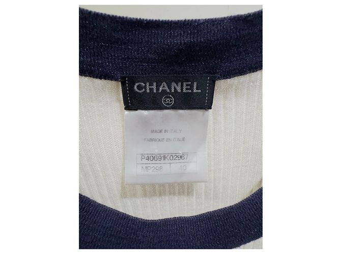 Regata Chanel em jersey elástico de algodão navy Multicor - vista 2