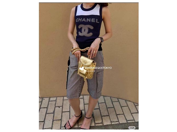 Regata Chanel em jersey elástico de algodão navy Multicor - vista 5