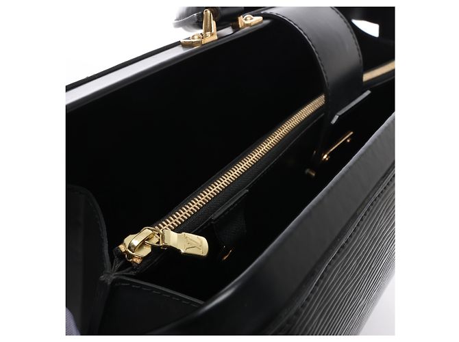 Louis Vuitton Serviette Fermoir Epi Leather Briefcase Handbag in Black M54352 Nero - vista 14