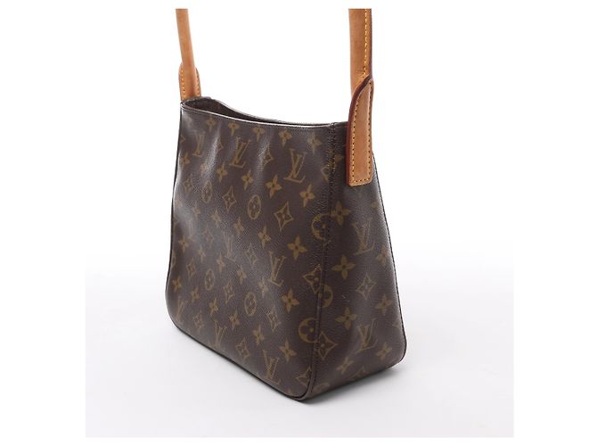 Borsa a tracolla Louis Vuitton Looping MM Monogram Canvas in marrone M51146 Beige - vista 2