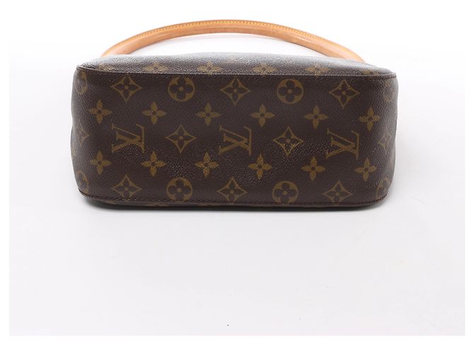 Borsa a tracolla Louis Vuitton Looping MM Monogram Canvas in marrone M51146 Beige - vista 6