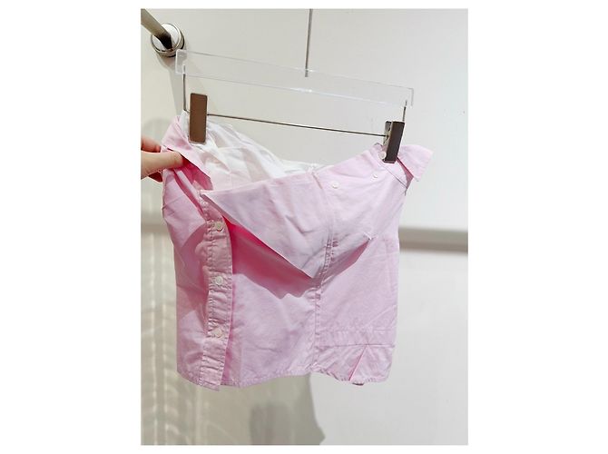 Top Bandeau Miu Miu de Seda Rosa Multicolor - vista 3