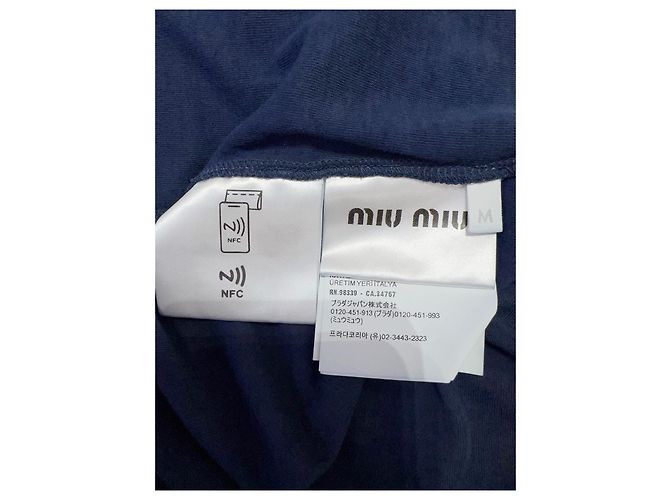 Top Miu Miu de algodón azul marino Talla M Multicolor - vista 5