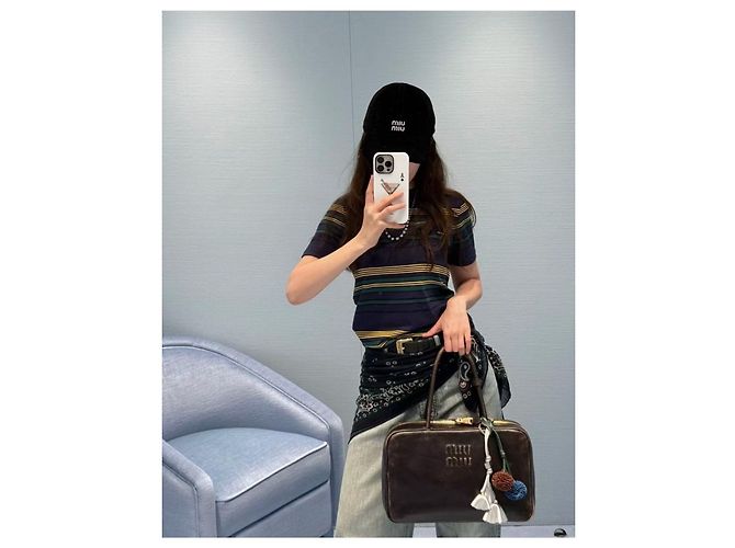 Top Miu Miu de algodón con manga corta Multicolor - vista 8