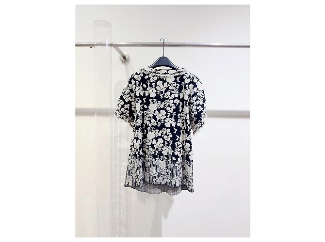 Top Chanel de seda com estampa de logo all-over Multicor - vista 4
