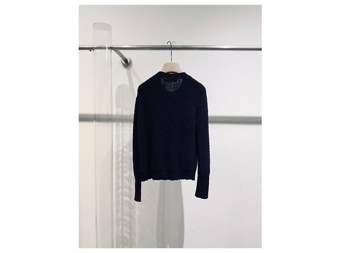 Dior Strickjacke aus schwarzem Tweed mit goldenen Perlenknöpfen Mehrfarben - Ansicht 3