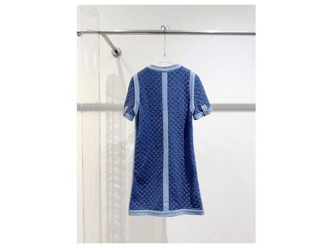 Vestido Chanel de denim con botones de cristal Multicolor - vista 4