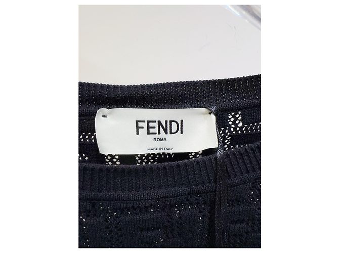 Fendi Strickpullover mit Logo Muster aus Viskose Mehrfarben - Ansicht 2