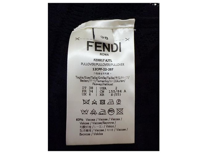 Fendi Strickpullover mit Logo Muster aus Viskose Mehrfarben - Ansicht 4