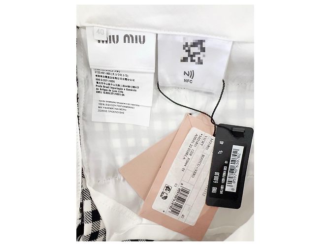 Falda Miu Miu de lana con estampado de cuadros Multicolor - vista 3