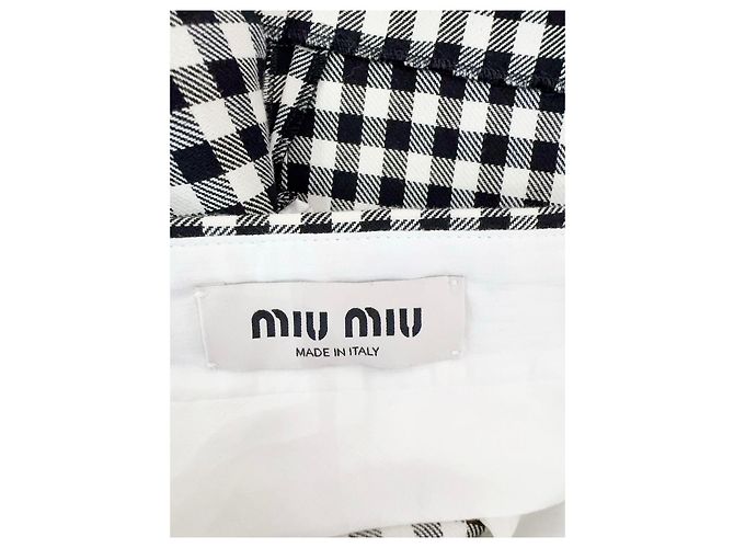 Falda Miu Miu de lana con estampado de cuadros Multicolor - vista 5