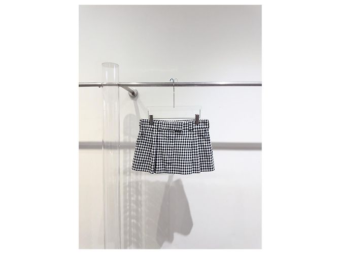 Falda Miu Miu de lana con estampado de cuadros Multicolor - vista 6
