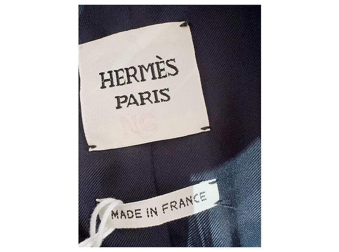 Hermès Wollmantel Schwarz Größe 38 Mehrfarben - Ansicht 5