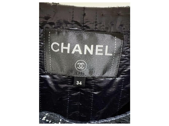 Chanel Jacke aus schwarzem Tweed Größe 34 Mehrfarben - Ansicht 2