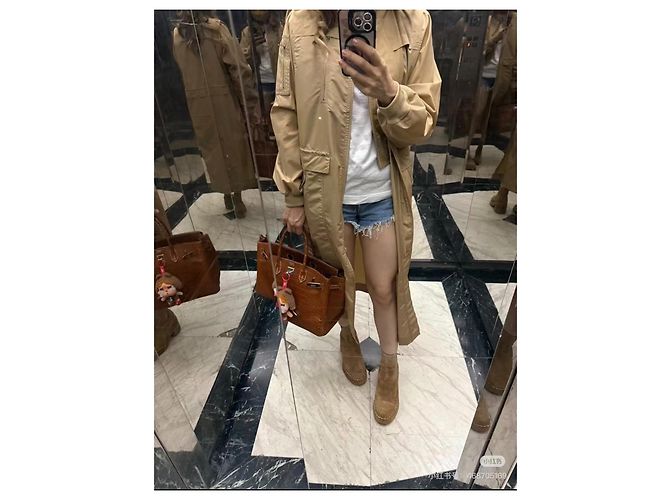 Vestido estilo trench Hermès de algodón beige talla 38 Multicolor - vista 8