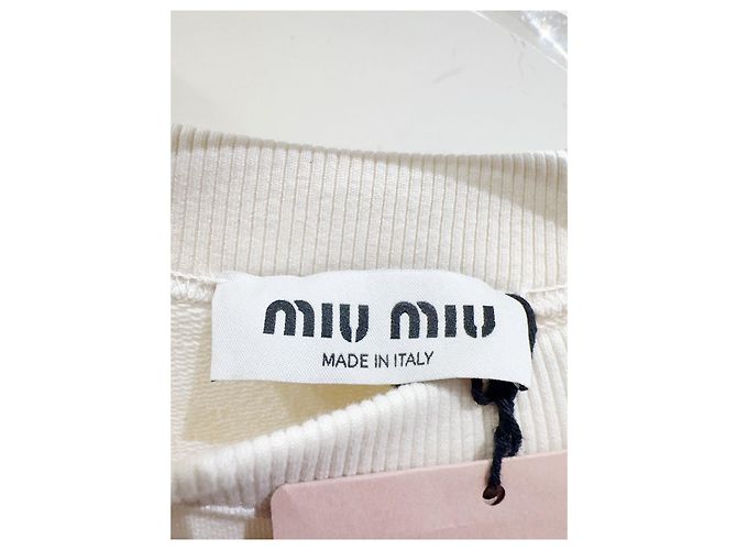 Miu Miu Baumwoll Hoodie mit Strass Logo Mehrfarben - Ansicht 2