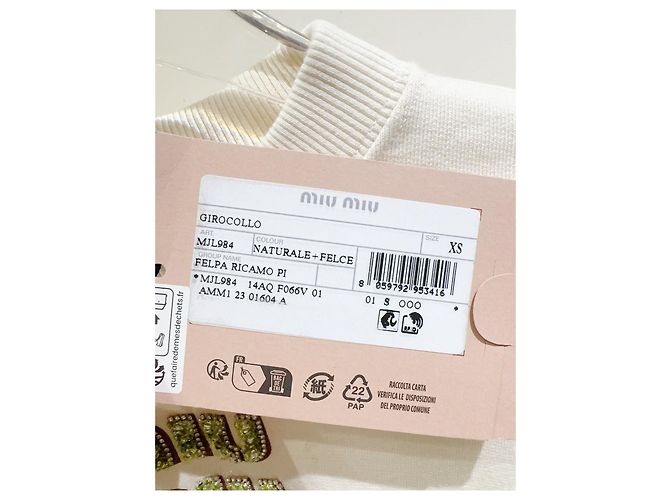 Miu Miu Baumwoll Hoodie mit Strass Logo Mehrfarben - Ansicht 3