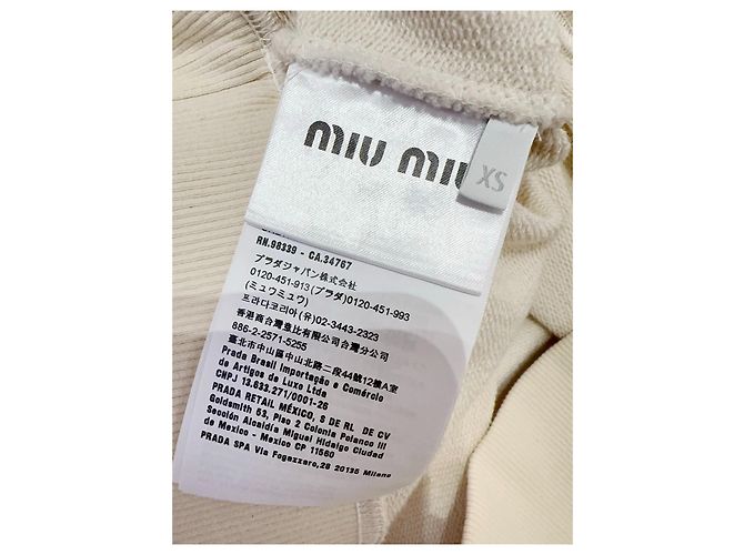 Miu Miu Baumwoll Hoodie mit Strass Logo Mehrfarben - Ansicht 6