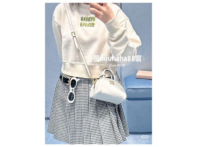 Miu Miu Baumwoll Hoodie mit Strass Logo Mehrfarben - Ansicht 9