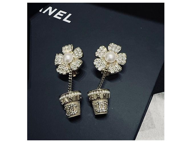 Chanel Kristall Ohrringe Blumentopf Design Mehrfarben - Ansicht 2