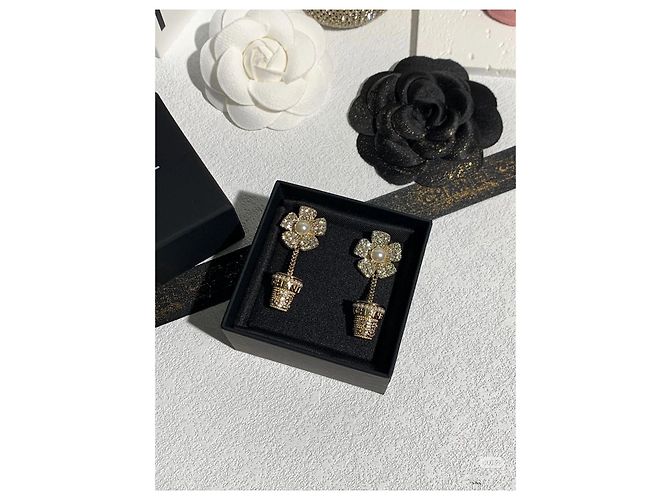 Chanel Kristall Ohrringe Blumentopf Design Mehrfarben - Ansicht 4