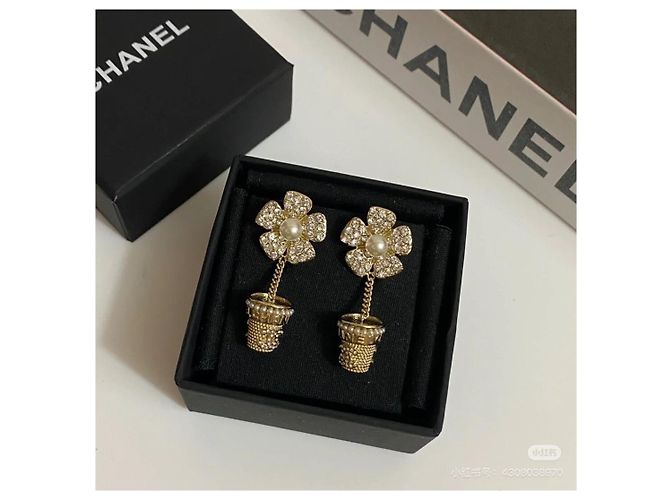 Chanel Kristall Ohrringe Blumentopf Design Mehrfarben - Ansicht 5