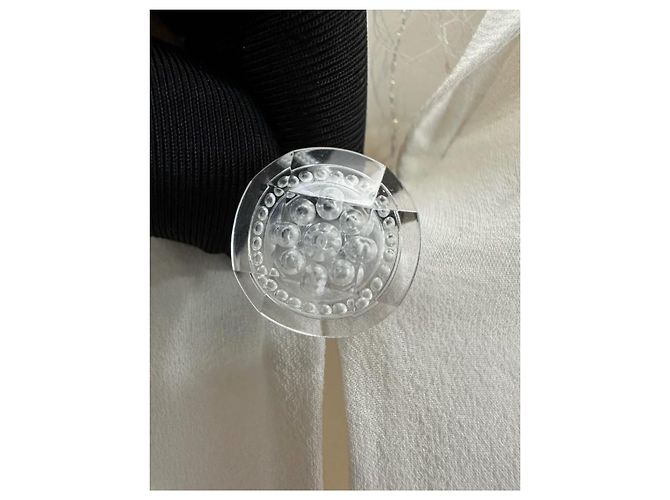 Camisa Chanel Waterfall de seda con paneles de malla Multicolor - vista 9