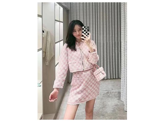 Chanel Cardigan Rosa Baumwolle Größe 38 Mehrfarben - Ansicht 8