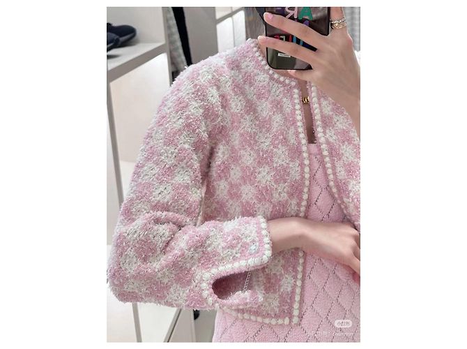 Chanel Cardigan Rosa Baumwolle Größe 38 Mehrfarben - Ansicht 9