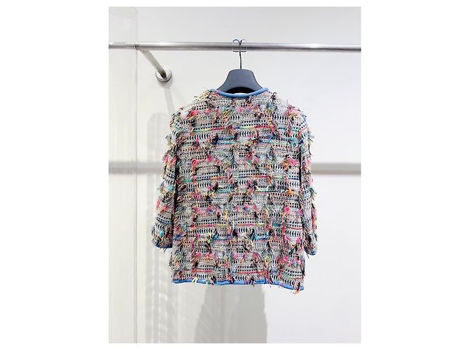 Chanel Mehrfarbige Baumwolljacke mit Quasten Taille 36 Mehrfarben - Ansicht 3