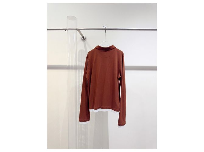 Top Prada in Cotone Multicolore Effetto Due Pezzi - vista 4