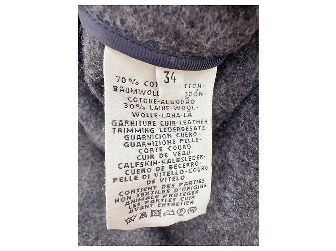 Abrigo Hermès de algodón azul marino talla 34 Multicolor - vista 5