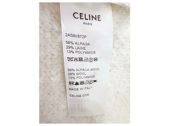 Céline Wool Mohair Blend Jacket Ecru Multiple colors - view 6