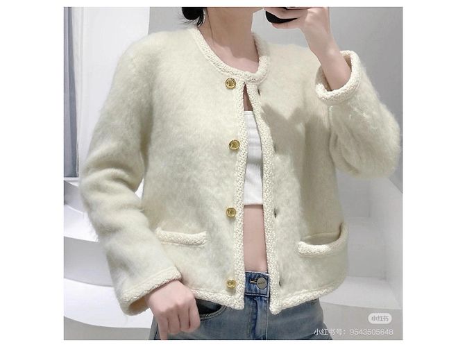 Céline Wool Mohair Blend Jacket Ecru Multiple colors - view 8