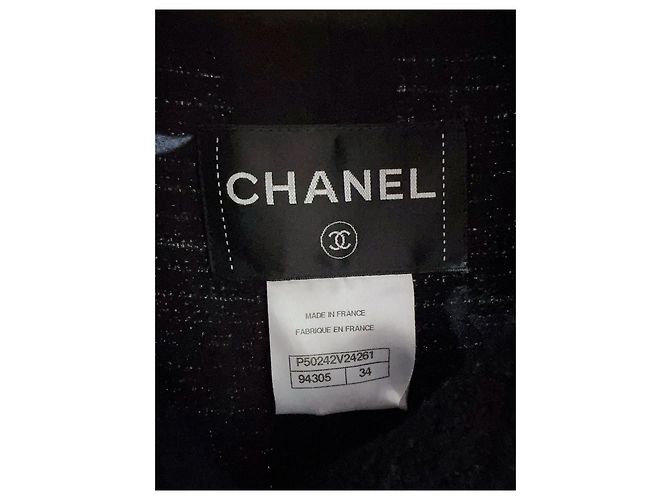 Abrigo Chanel de tweed negro Multicolor - vista 4