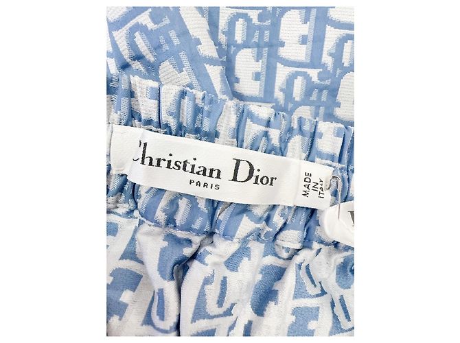 Falda Dior de algodón azul con estampado de logo Multicolor - vista 5
