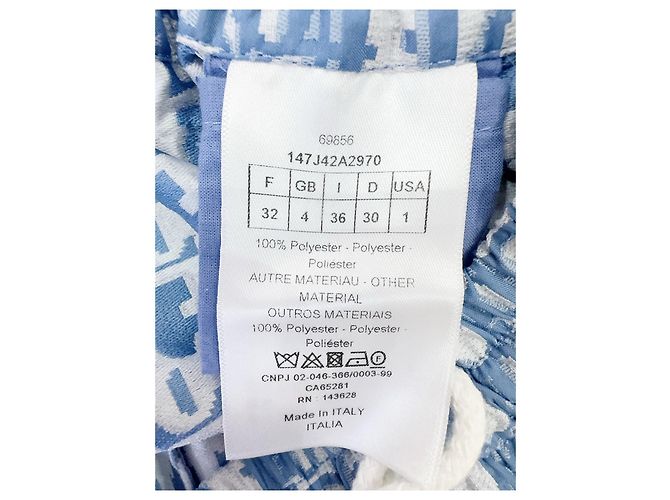 Falda Dior de algodón azul con estampado de logo Multicolor - vista 6