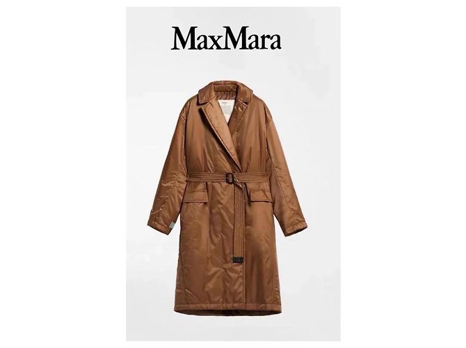 Cappotto in piumino Max Mara Mainline Camel con cintura Multicolore - vista 5