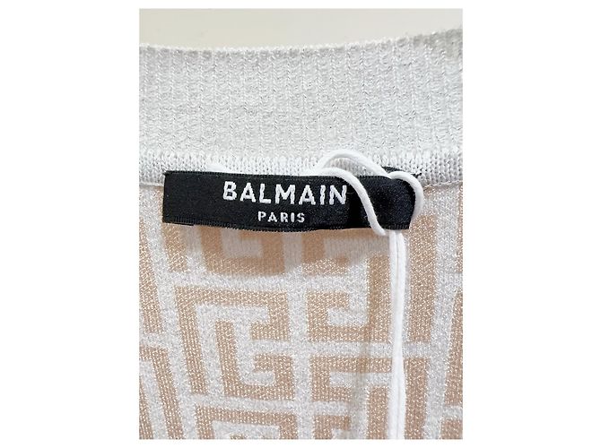 Balmain Tweed Cardigan mit Allover-Print Weiß Mehrfarben - Ansicht 3