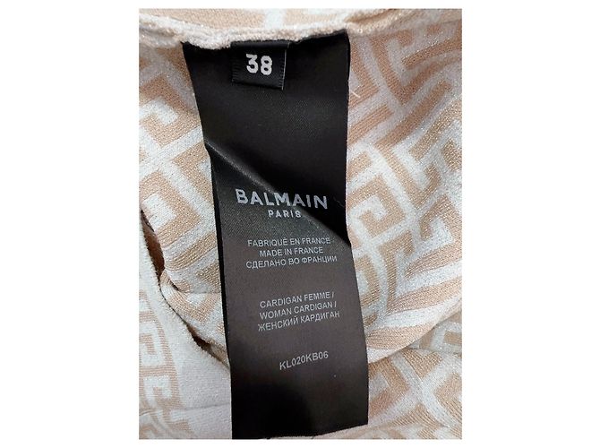Balmain Tweed Cardigan mit Allover-Print Weiß Mehrfarben - Ansicht 5