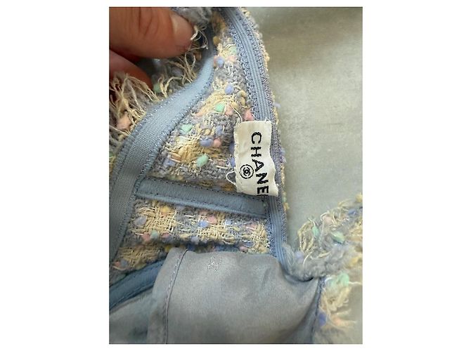 Chanel Collector mehrfarbiger Tweed-BH Pink Blau Mehrfarben Gelb - Ansicht 6