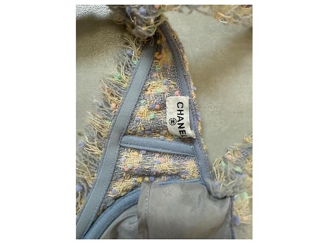 Chanel Collector mehrfarbiger Tweed-BH Pink Blau Mehrfarben Gelb - Ansicht 7