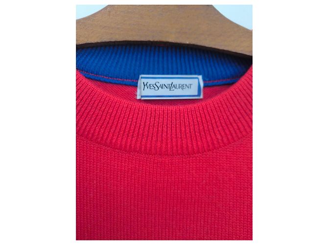 Yves Saint Laurent Pullover Schwarz Weiß Rot Blau - Ansicht 2