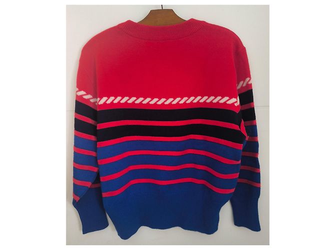 Yves Saint Laurent Pullover Schwarz Weiß Rot Blau - Ansicht 3