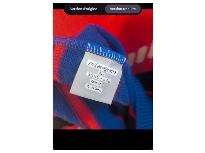 Yves Saint Laurent Pullover Schwarz Weiß Rot Blau - Ansicht 6