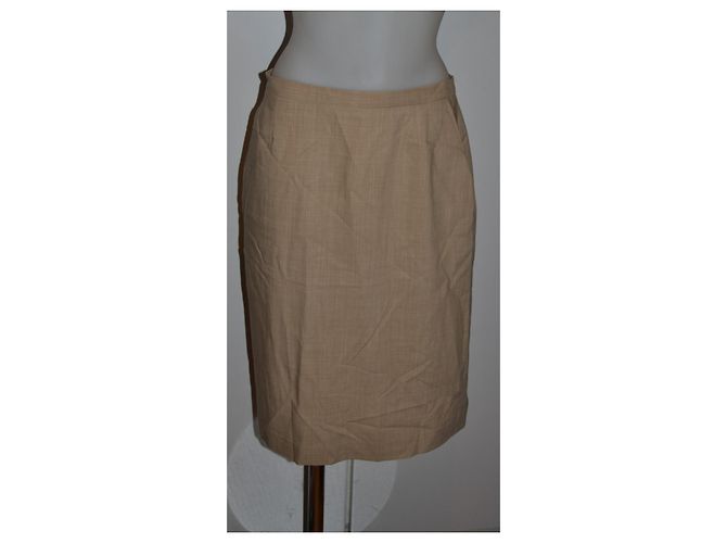 Falda Max Mara de Lana Virgen Beige - vista 2
