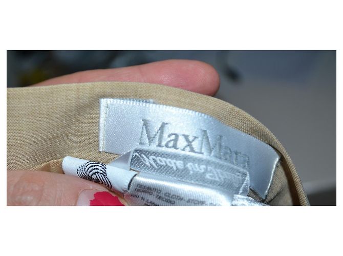 Falda Max Mara de Lana Virgen Beige - vista 5