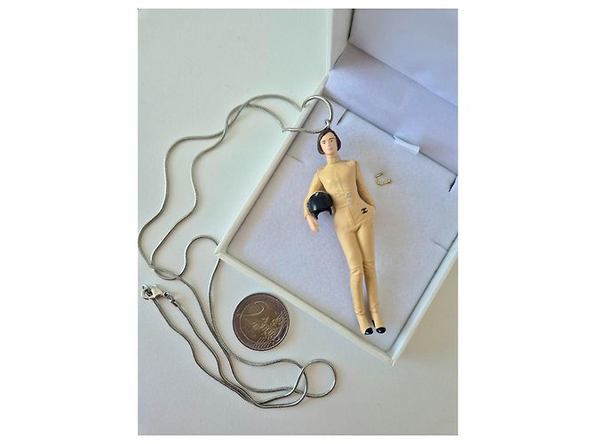Collana Figurine Chanel Nero Beige - vista 2