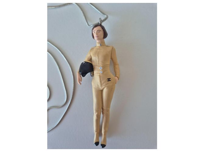 Collana Figurine Chanel Nero Beige - vista 5